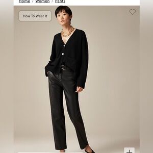 J Crew Kate straight-leg pant in faux leather 00 like new